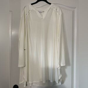 Denim and Co. V Neck Blouse Detail Blouse Women’s Size 3X